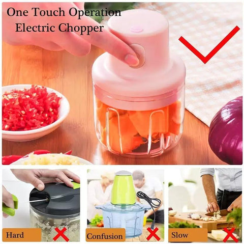 Electric Mini Garlic Chopper 250ml Electric Vegetable Chopper